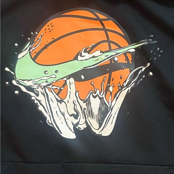 Nike Dri-FIT Standard Issue Pullover Basketball Hoodie Black Lime Blast Medium - Picture 6 of 9